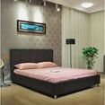 thumbnail image 3 of Greatime B1118 Upholstered Platform Bed, King, Dark Brown, 3 of 3