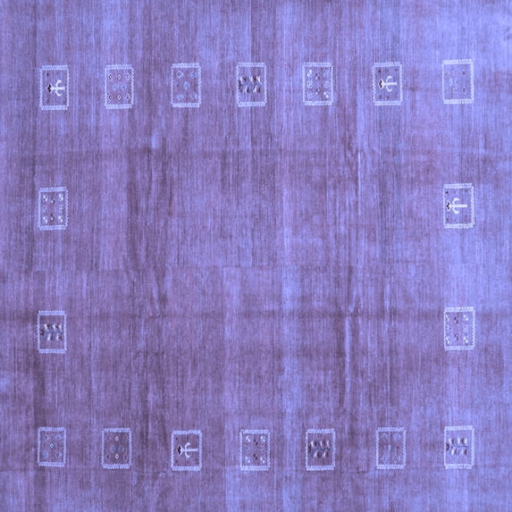 Ahgly Company Indoor Square Abstract Blue Contemporary Area Rugs, 7' Square
