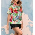 thumbnail image 5 of HAPPY BAY Button Down Shirt for Women Casual Summer Beach Party Blouse Shirt Floral Blouses Short Sleeve Vacation Shirts Hawaiian Dresses for Women S Blossom, Multicoloured, 5 of 5