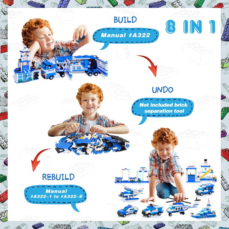 EP EXERCISE N PLAY 8-in-1 City Building Blocks Set, 1039 Pieces