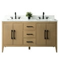thumbnail image 2 of Vanity Art 60” Double Sink Bathroom Vanity Cabinet with Engineered Marble Countertop, 2 of 12