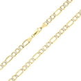 thumbnail image 6 of Nuragold 14k Real Yellow Gold Solid Figaro Link 6mm Diamond Cut Pave Chain Bracelet (7"-9") Two Tone Italian Jewelry for Men & Women, 6 of 9