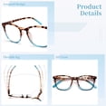 thumbnail image 3 of 2 PCS Multifocus Reading Glasses for Women, Progressive Ladies Glasses Near and Far Blue Light Blocking Computer Readers, Tortoise for 3 Ft, 2.00x, 3 of 5