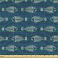 thumbnail image 2 of Ambesonne Nautical Fabric by the Yard Upholstery, Fish with Wavy Patterns, 3 Yards, Dark Sky Blue Eggshell, 2 of 5