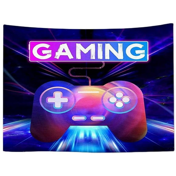 JOOCAR Gaming Tapestry for Teens Boys Men Kids Son 59X71 Inch Gamer Gamepad Playstation Video Game Action Buttons Wall Hangings Art Bedroom