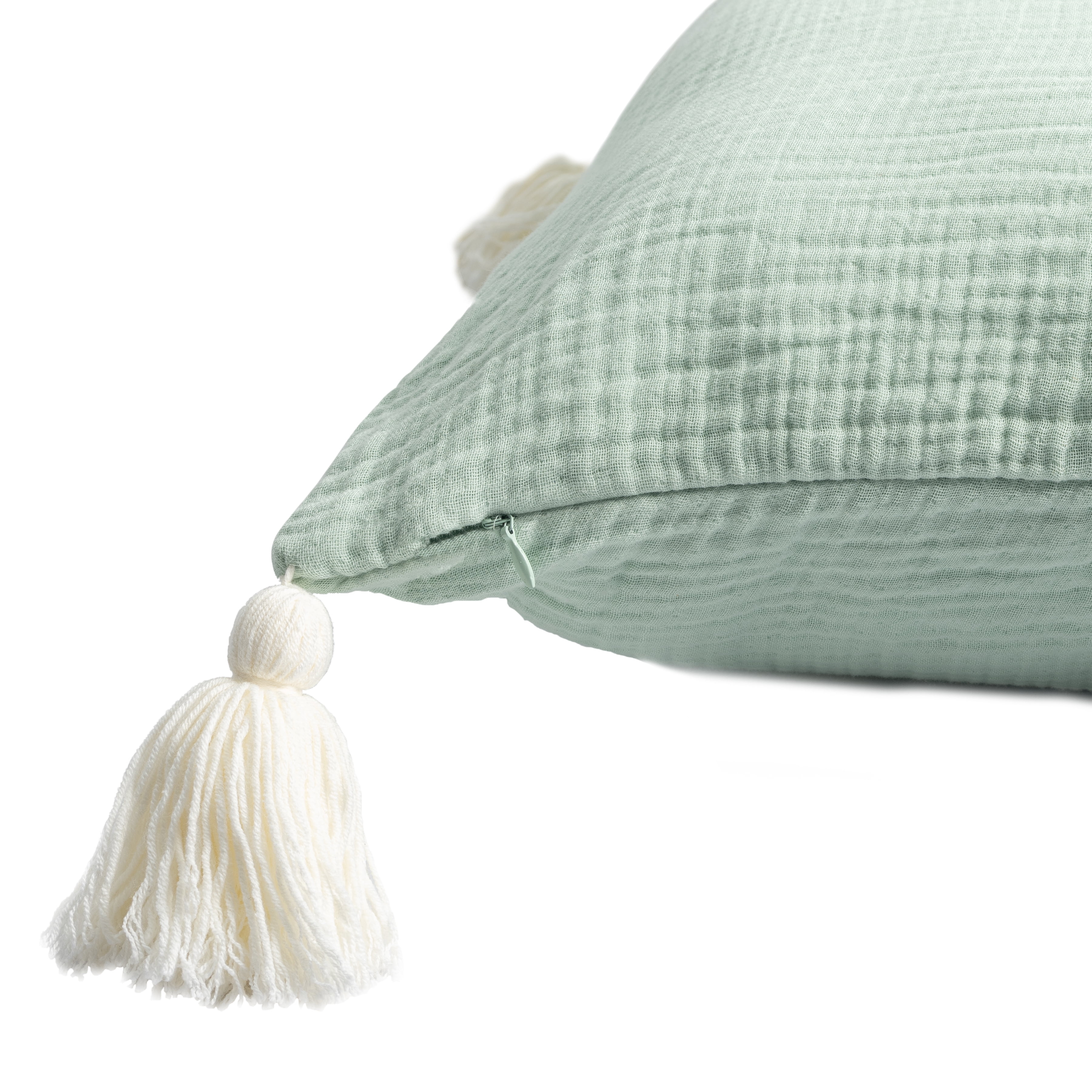 Harlow Hill 20" x 20" Gossamer Green Solid Turkish Cotton Adult Decorative Throw Pillow Cover