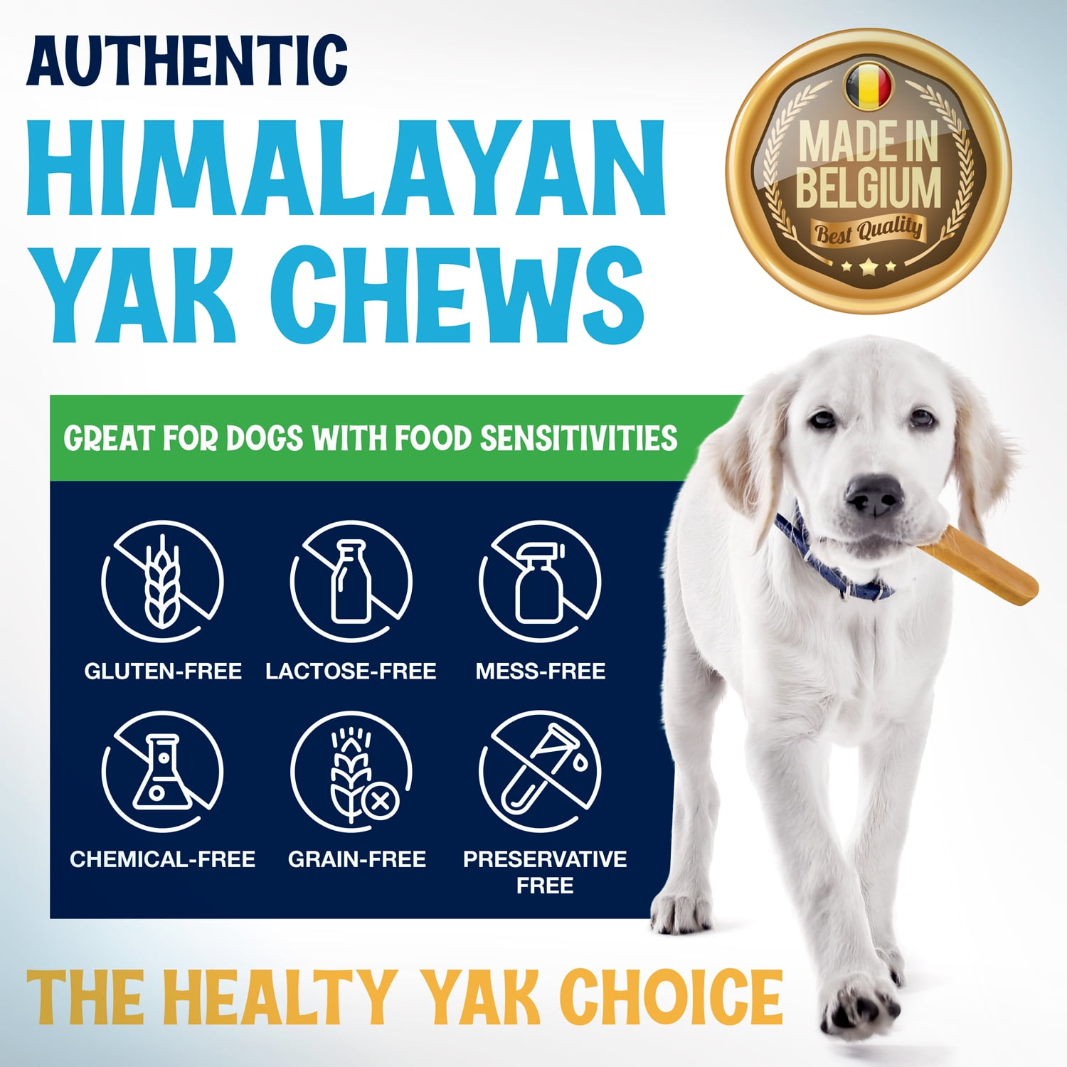 Yak Cheese Himalayan Dog Chews - All Natural Delicious Dog Treat - High Protein Treat for Muscle Development & Energy - Odorless and No GMO - for Medium and Large Dogs – 3 Pounds