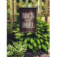 thumbnail image 2 of KDAGR Abstract Rock and Roll Music Old Rusty Wall Album Antique Character Garden Flag Decorative Flag House Banner 12x18 inch, 2 of 2