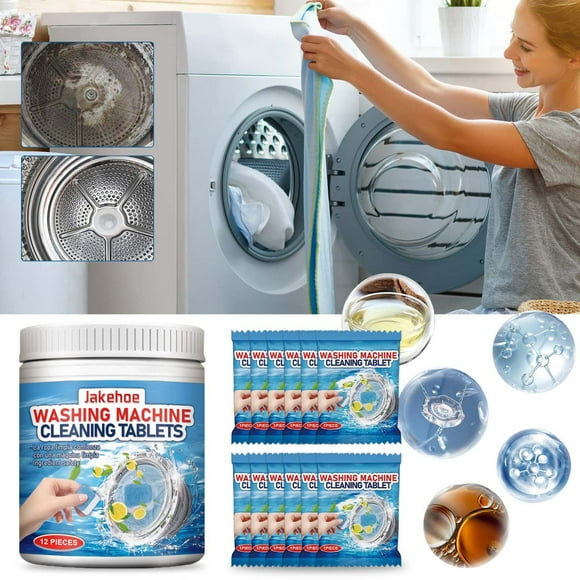 Tyidzon Washing Machine Cleaner 12 Pack, Cleaning Washer Cleaner Tablets for HE Front Load & Top Load Washer