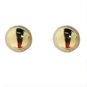 18k Solid Yellow Gold 8mm Ball Post earrings