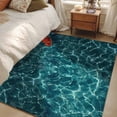 thumbnail image 4 of Area Rug for Living Room, Teal Green Ocean Waves Non-Slip Indoor Large Carpet for Bedroom/Dining Room, Red Boat Coastal Washable Low-Profile Rectangle Floor Runner Rugs - 4 x 6 Ft, 4 of 8