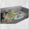 thumbnail image 6 of Floral Soft Flannel Fleece Throw Blanket, Rose Petals Sakura Lily Flowers Blooms Romance Florets Design, Cozy Plush for Indoor and Outdoor Use, 70" x 90", Fern Green Pale Pink, by Ambesonne, 6 of 6