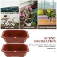 thumbnail image 6 of WASHWEPE 12Pcs Coffee Brown Plastic Plant Pots for Enthusiasts Drainage Flower Pots 9.4x6.7x2.8in, 6 of 8