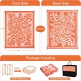 thumbnail image 6 of Wonnitar Large Outdoor Rugs Waterproof 9'x12' Reversible Plastic Straw Rug, Tropical Botanical Outside Carpet for RV Patio Deck Porch Balcony Picnic Camping Beach, Orange-Aquatic, 6 of 7