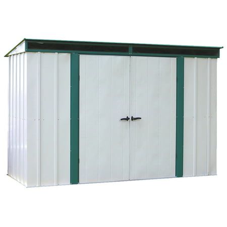 Euro-Lite 10 x 4 ft. Steel Storage Shed Pent Roof Green 