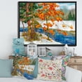 thumbnail image 2 of Designart 'Stream Through The Winter Forest I' Lake House Framed Canvas Wall Art Print, 2 of 5