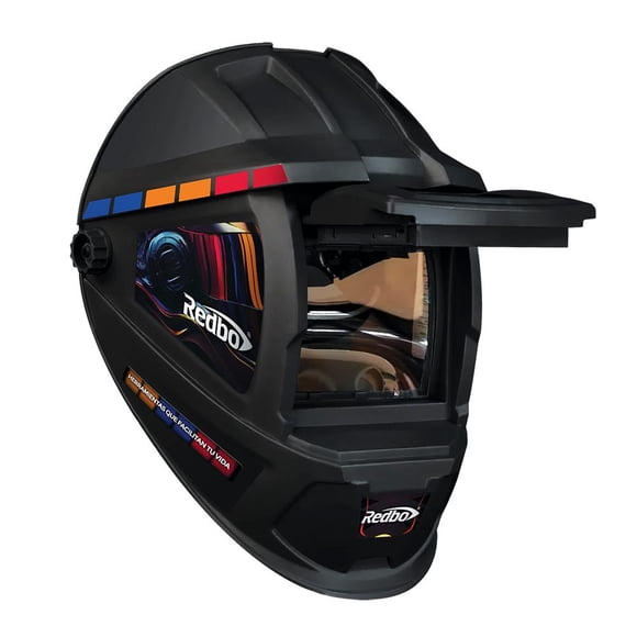 Careta Electrónica para Soldar Redbo 4000TC-1. Fotosensible con Sombra Variable 9-13. Protección y visión clara para soldadura MIG, MMA y TIG. Negro/Naranja.