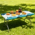 thumbnail image 2 of decorUhome Rectangle Spandex Fitted Tablecloth 6 FT Tables, Washable Picnic Table Cover with Elastic, Washable Reusable Table Cloth for Dining (Forest, 30"x72"), 2 of 8