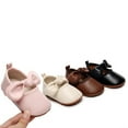 thumbnail image 3 of nvzhuang Baby Girl Dress Shoes Faux Leather Bowknot Flats Crib Shoes with Non-Slip Rubber Sole, 3 of 6