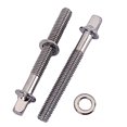 thumbnail image 1 of 2 Pcs Vis de Montage de Tambour 60mm en Acier Inoxydable Durables avec Rondelles pour Crampons de Tambour (Argent), 1 of 8