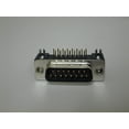 thumbnail image 1 of 4711-15-41-P1 NorComp Inc. DB15 Male R/A PCB Mounted Metal Shell D-Sub w/ 4-40 Insert, Inside Ground Strap & Board Lock (5/PKG) Non-RoHS, 1 of 4