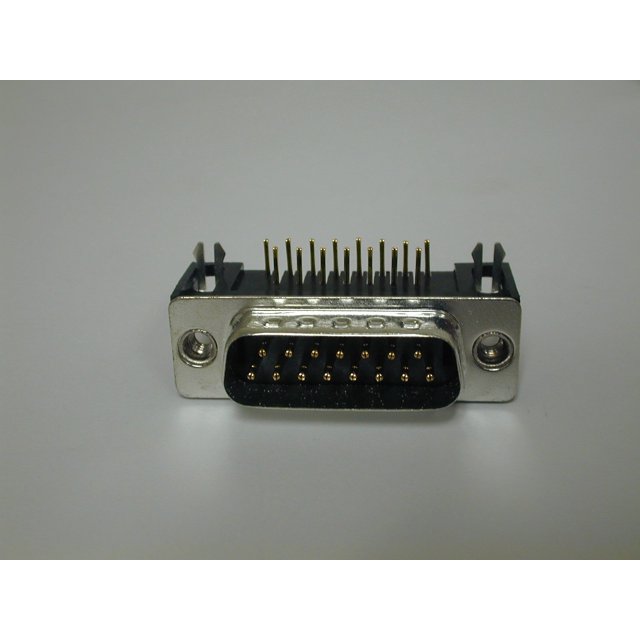 4711-15-41-P1 NorComp Inc. DB15 Male R/A PCB Mounted Metal Shell D-Sub w/ 4-40 Insert, Inside Ground Strap & Board Lock (5/PKG) Non-RoHS