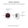 thumbnail image 3 of Rosec Jewels Natural Garnet Stud Earrings for Women (6.40 Ct) - 8mm Cushion Cut Earrings with Screw Back - Jewelry Box included, 14K White Gold, 3 of 6