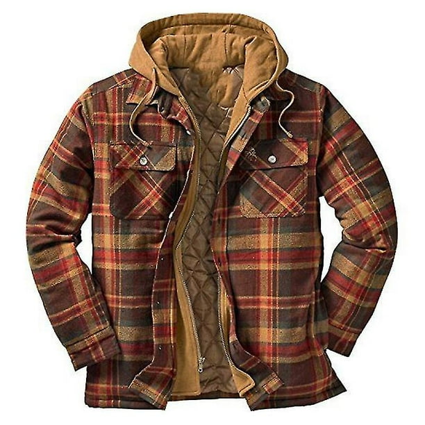 Hooded flannel jacket clearance mens