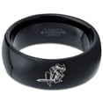 thumbnail image 2 of Tungsten Armor Shield Sword Knight Band Ring 8mm Men Women Comfort Fit Black Dome Polished, 2 of 4