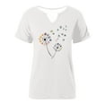 thumbnail image 4 of Wangmeiwg Women's Casual Fashion Printed V Neck Short Sleeved T Shirt Top Extra Large Women, 4 of 4