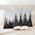 thumbnail image 4 of Pack of 2 Outdoor Pillow Covers,Waterproof Black Mist Forest Throw Pillow Covers,Retro Country Watercolor Tree Scenery Decorative Pillowcases Cushion Covers Couch Pillow Sham Protector 26x26 Inch, 4 of 8