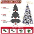 thumbnail image 4 of Artificial 7.5ft Flock Christmas Tree with 1523PE/PVC Mixed Branch Tips,Hinged Premium & Foldable Base for Indoor Holiday Decorating, 4 of 13