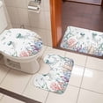 thumbnail image 5 of Marine Life Bathroom Rugs Set Jellyfish Starfish Shell Corals Oceans Non Slip Absorbent Soft Bath Mats 3 Piece Set with Bathroom Rug, U-Shaped Floor Mat, Toilet Seat Cover Large Size, 5 of 9