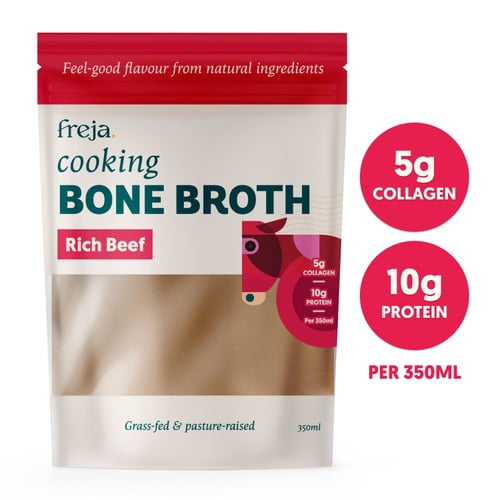 Freja Rich Beef Cooking Bone Broth 350ml, British Import (Pack of 3)