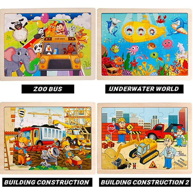 Wooden Jigsaw Puzzles for Toddlers - Vehicles