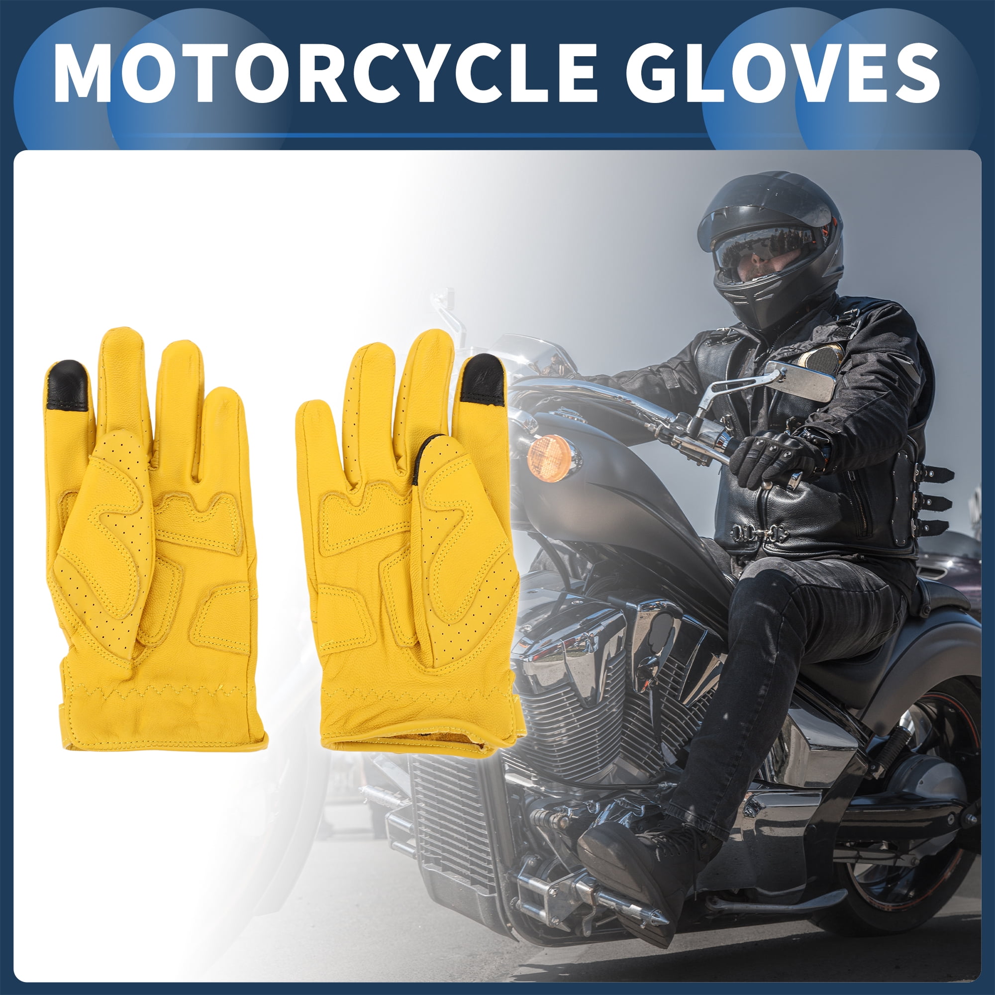 Unique Bargains Motorcycle Gloves, Off-Road Mountain Motorcross Motorbike Dirt Bike Bicycle Racing ATV UTV M 1 Pair