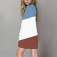 thumbnail image 4 of MKOSPLRT 5-14 Years Girls Color Block Print Long Sleeve Open Front Cardigan Casual Button Down Knee Length Coat with Pockets, 4 of 7
