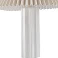 thumbnail image 4 of SUNMORY 17.5'' Ceramic Table Lamps with Pleated Fabric Lamp Shade, 3 Way Dimmable White Lamp, LED Nightstand Lamp for Bedroom, Living Room, Home Office (Natual White), 4 of 12