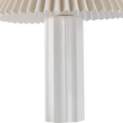 SUNMORY 17.5'' Ceramic Table Lamps with Pleated Fabric Lamp Shade, 3 Way Dimmable White Lamp, LED Nightstand Lamp for Bedroom, Living Room, Home Office (Natual White)