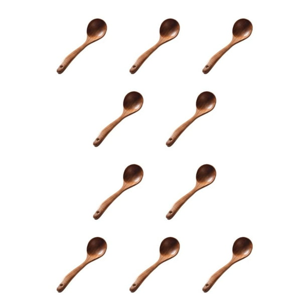 Inteprter Cucharas de Premium marrones para cocinar, experiencia de cocina , utensilios de cocina de textura hermosa, cucharón de sopa Cucharón de sopa 10Conjunto