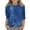 Dark Blue, variant on KAUOD 3/4 Length Sleeve T-Shirt for Girls Round Neck Casual Summer Tunic Tops Teens Basic Tees Embroidered Shirts Pleated Blouse