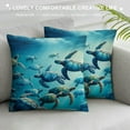 thumbnail image 3 of QZHH Ocean Throw Pillows Covers Blue Marine Life Seahorse Sea Turtle Decorative Square Pillowcases for Couch Sofa Bench Living Room Bedroom Decoration, 3 of 5