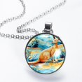 thumbnail image 2 of Kangaroo Glass Design Circular Pendant Necklace for Women - Elegant Statement Jewelry Piece for Every Occasion, 2 of 5