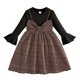 thumbnail image 2 of Vestido de manga larga con cuello redondo para niña, de moda, de dos piezas, con lazo decorativo y manga larga, para niñas de 3 a 10 años., 2 of 9