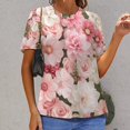 thumbnail image 6 of Floral Colorful Flower Women's Short Sleeve Tops Casual Blouses T Shirt, 6 of 6