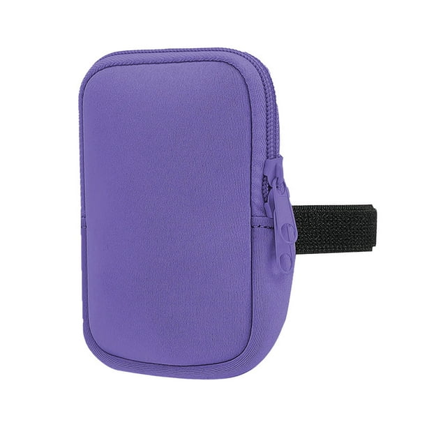 Funda de neopreno para botella de agua, brazalete para teléfono con correa ajustable y vaso de agua. Azul oscuro