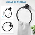 thumbnail image 4 of de Baño Set de 304 Acero Inoxidable 7 Piezas: Juego de de Accesorios de Baño, Toallero de Barra 41cm+ Portarrollos para Papel +Anillo de Toalla+ 4 Ganchos para Hogar, Hotel, Cocina, 4 of 7