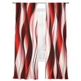 thumbnail image 2 of Red Gradient Line Sheer Curtains 96 Inches Long 2 Panels Abstract Twist Light Filtering Semi Sheer Window Curtains Drapes for Bedroom Living Room 52"x96", 2 of 7