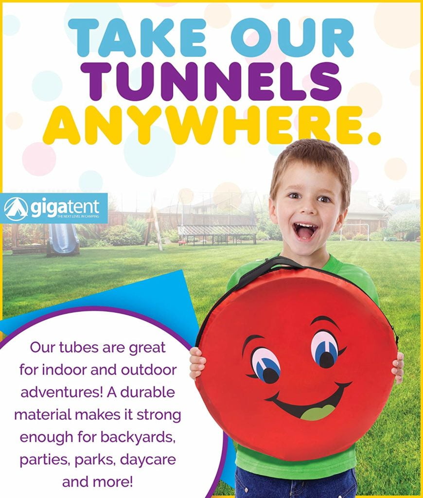 GigaTent Pop Up 6 Feet long Caterpillar Play Tunnel For Pets & Kids