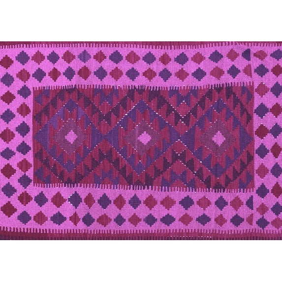 Ahgly Company Indoor Rectangle Oriental Purple Traditional Area Rugs, 6' x 9'